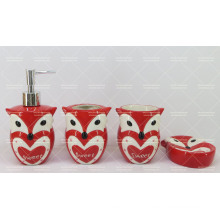 Owl Shaped Ceramic Bathroom Set 4 Pieces